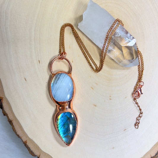 Rainbow Moonstone + Labradorite Necklace