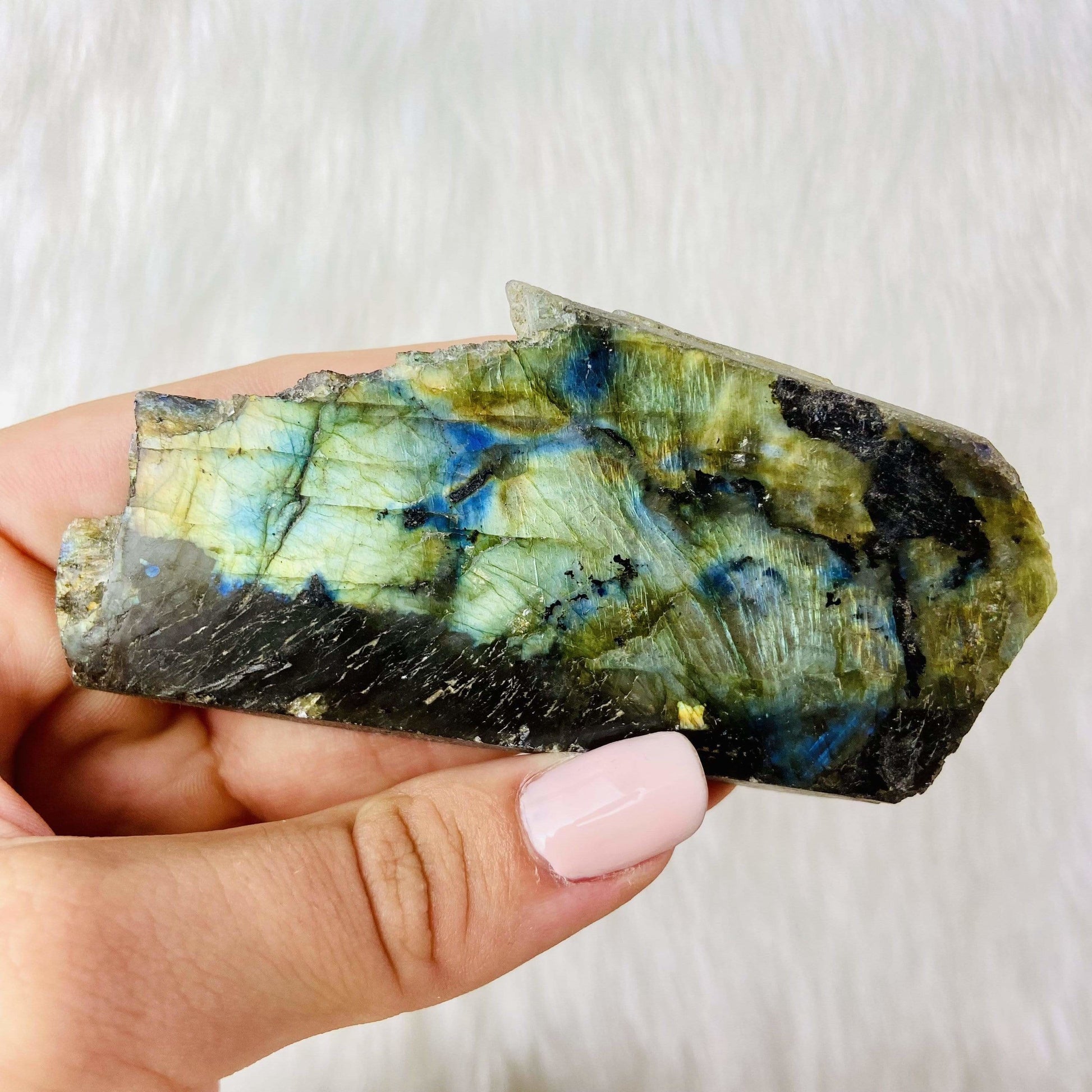 ShaktiStones Crystal Labradorite Polished Crystal Slice