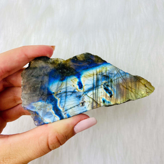 ShaktiStones Crystal Labradorite Polished Crystal Slice