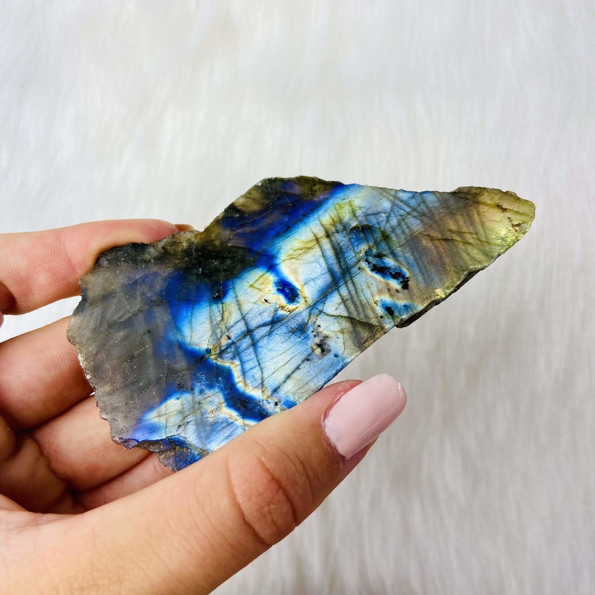 ShaktiStones Crystal Labradorite Polished Crystal Slice