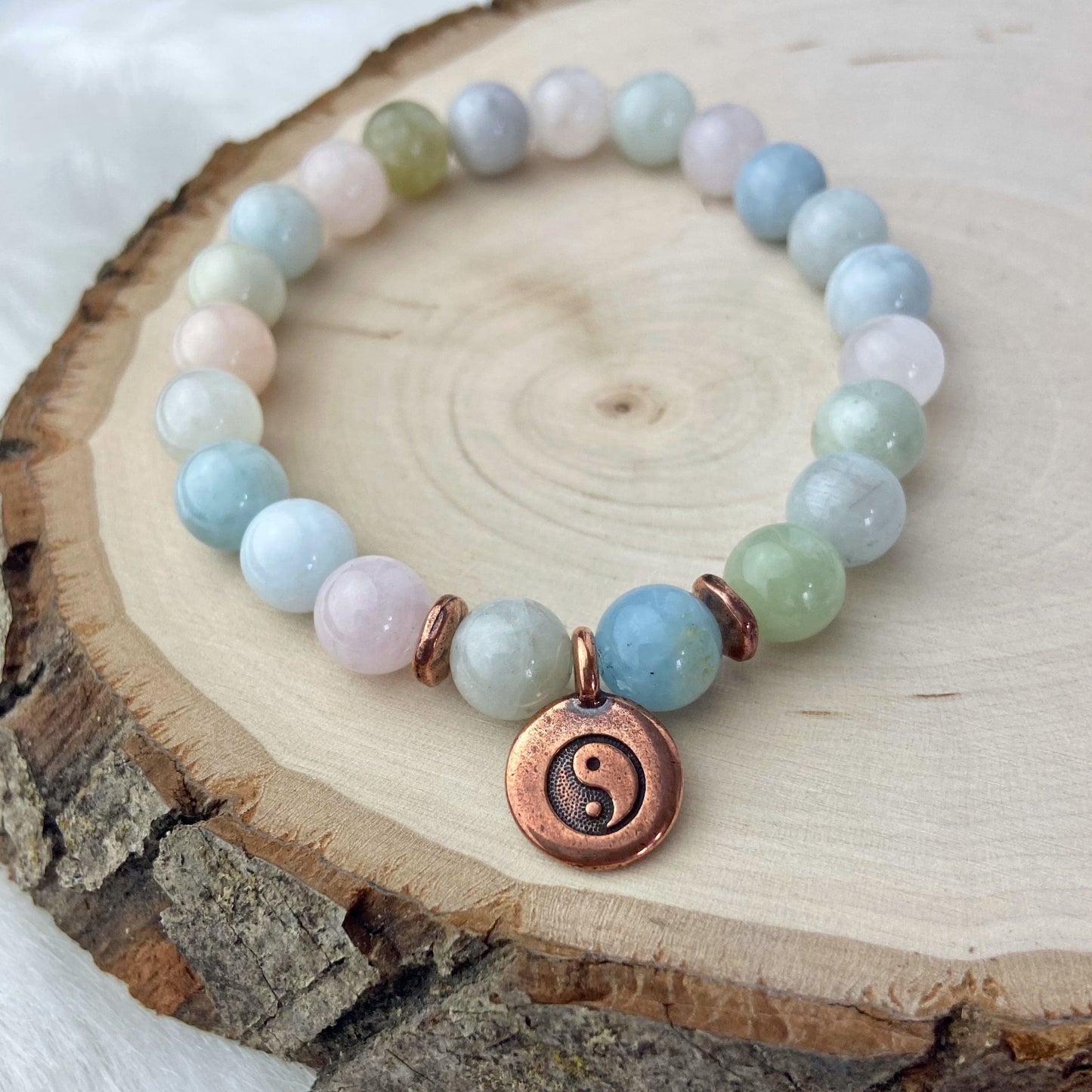 ShaktiStones Morganite + Yin Yang Bracelet